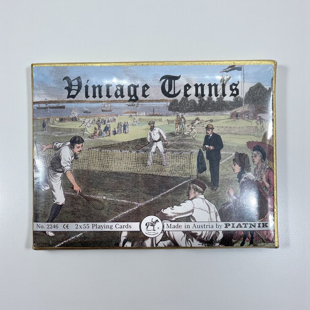 Piatnik 70s Vintage Tennis Playing Cards Double Deck Sealed NIB Austria Made
